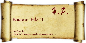 Hauser Pál névjegykártya